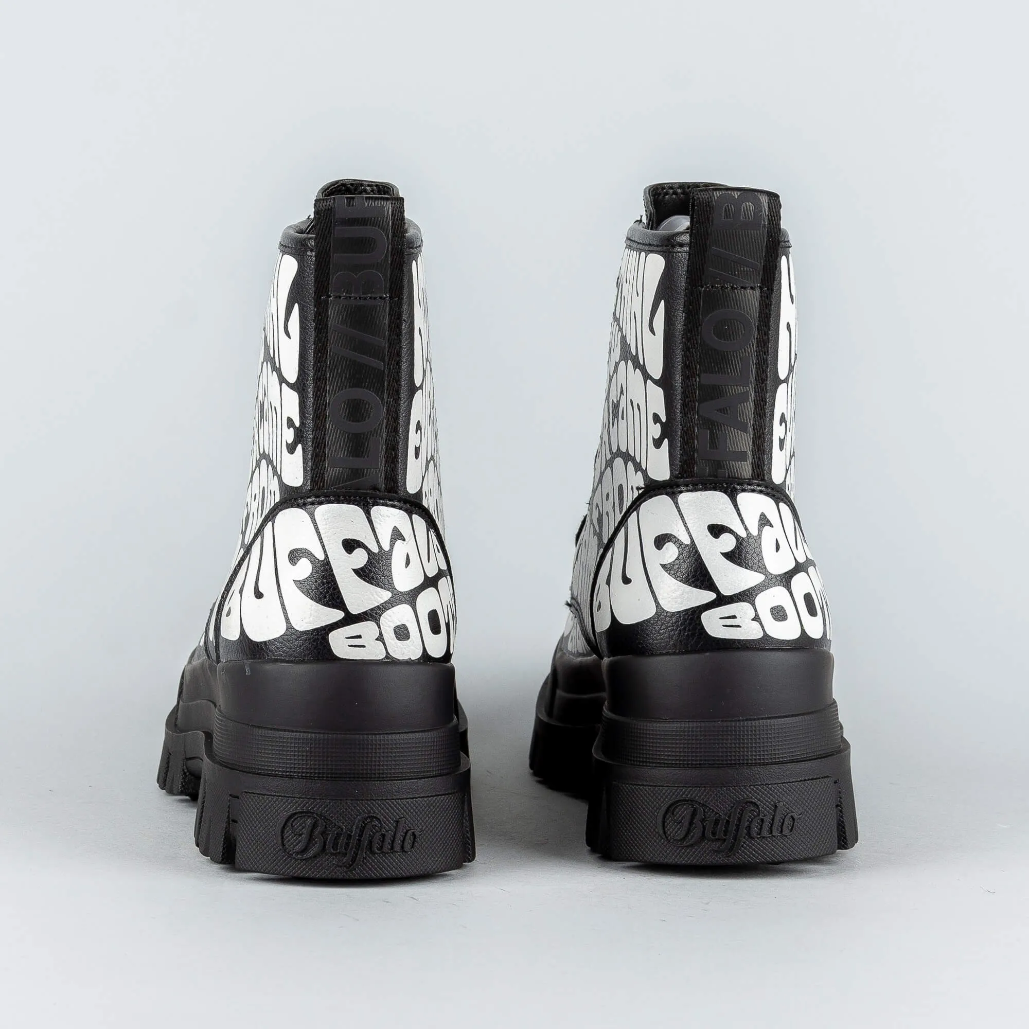 Dámske topánky Buffalo Aspha Rld Laceup Mid Black Aop
