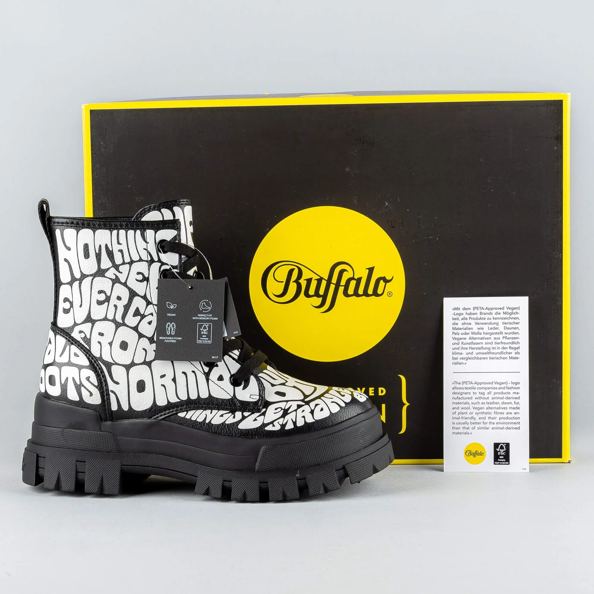 Dámske topánky Buffalo Aspha Rld Laceup Mid Black Aop