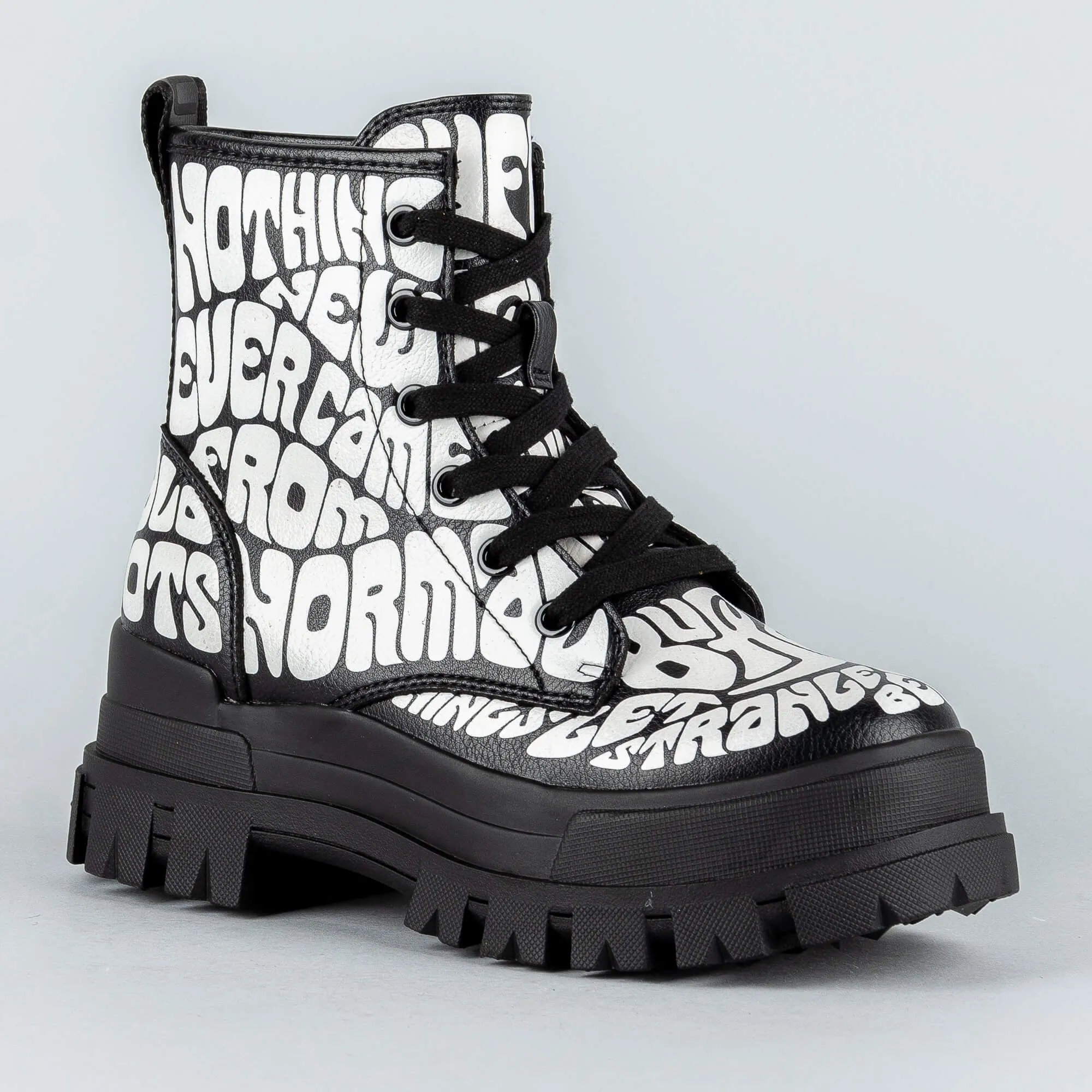 Dámske topánky Buffalo Aspha Rld Laceup Mid Black Aop