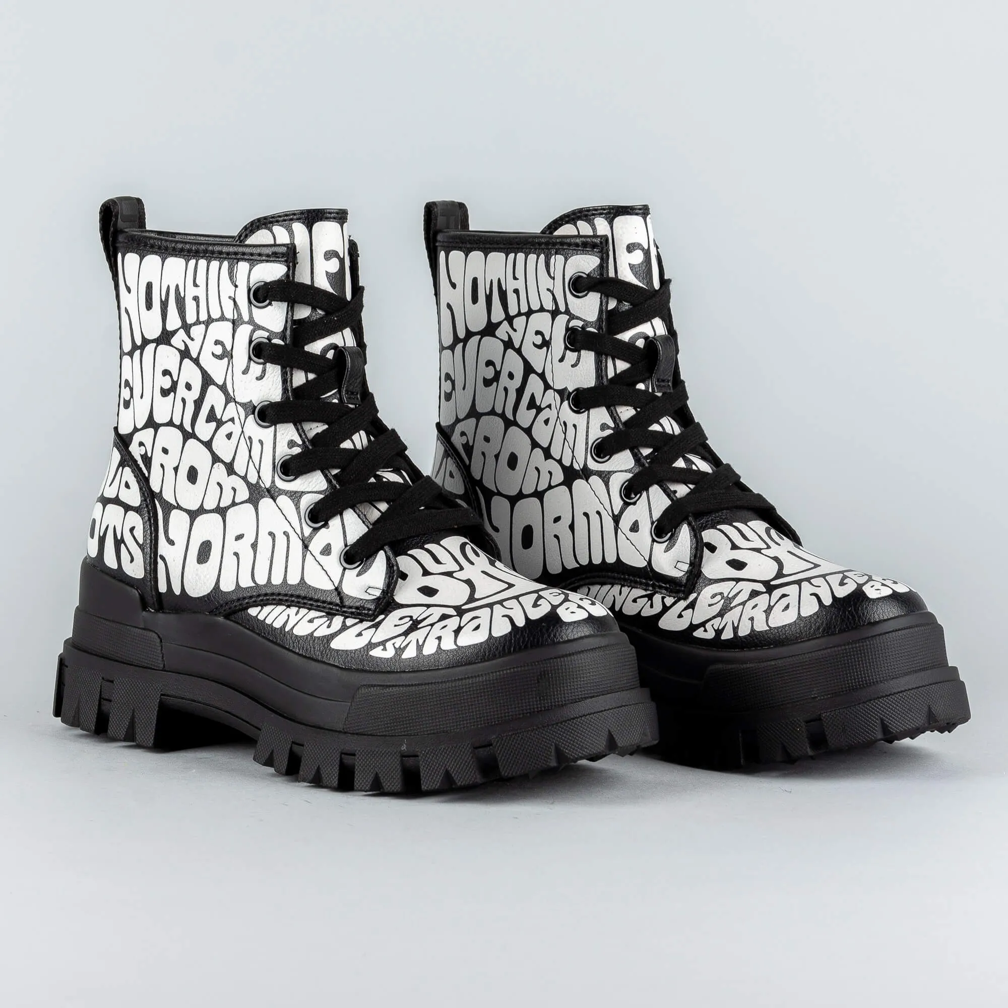 Dámske topánky Buffalo Aspha Rld Laceup Mid Black Aop