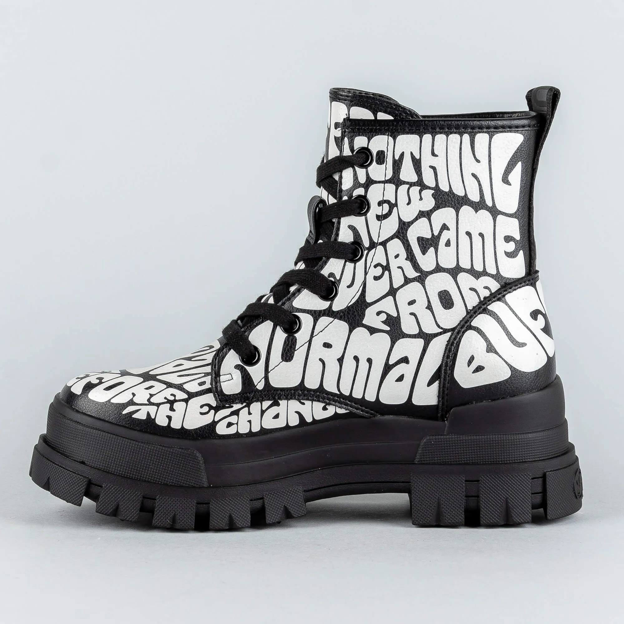 Dámske topánky Buffalo Aspha Rld Laceup Mid Black Aop