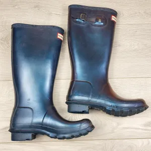 DPAR1 - Hunter Kids Nebula Stornoway Blue Rain Boots. Girls size 5 (big kid)