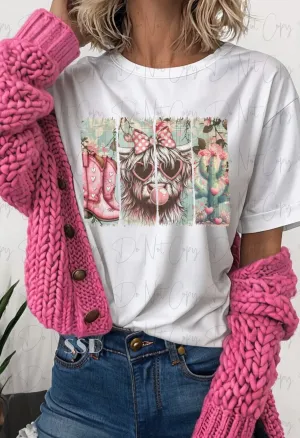*DTF* Cow Cactus Boots Transfer