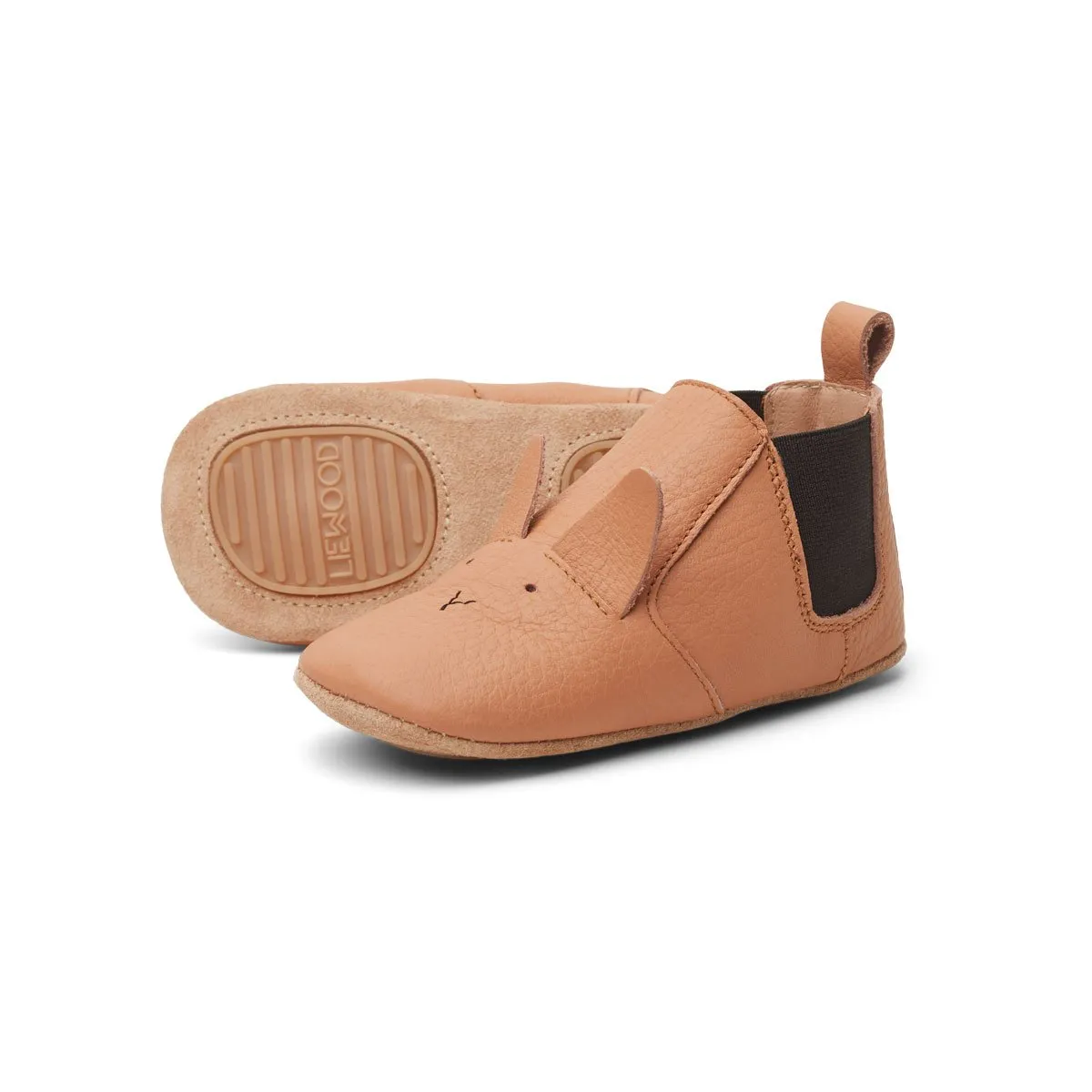 Edith Leather Slippers - Rabbit tuscany rose