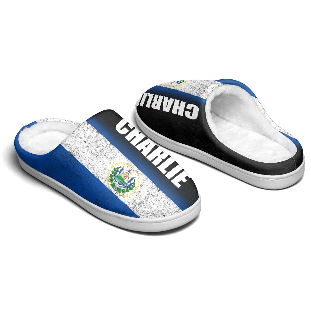 El Salvador Customized Slippers With A Half El Salvador Flag