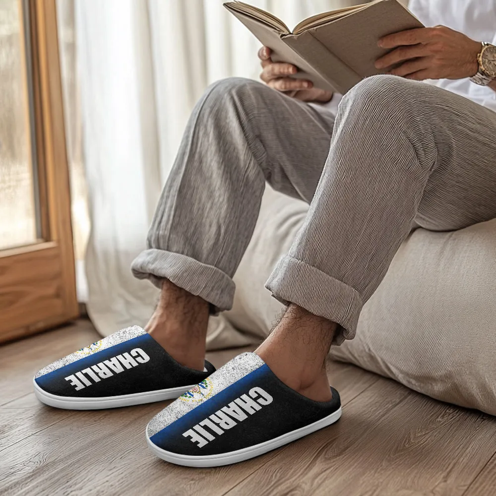 El Salvador Customized Slippers With A Half El Salvador Flag