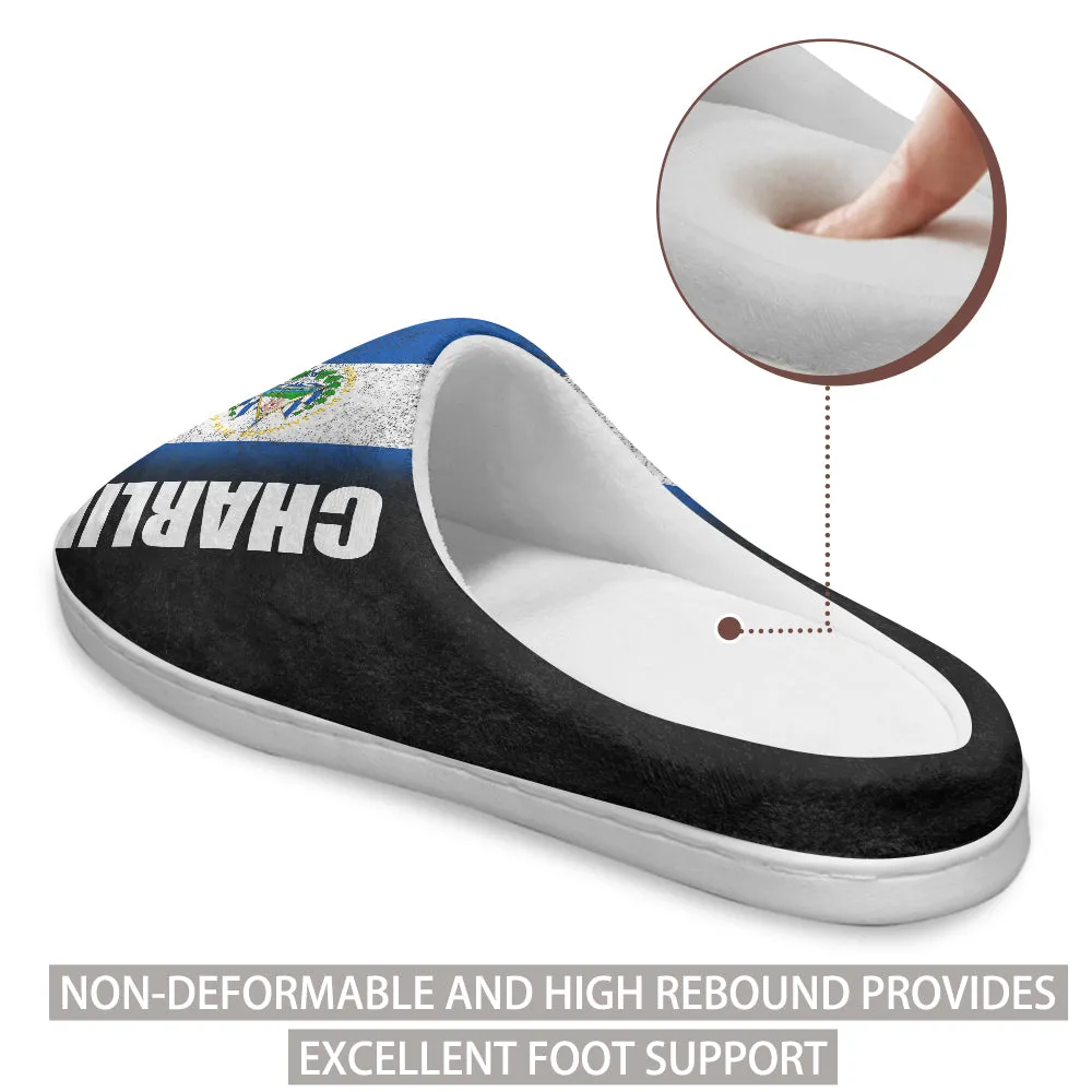 El Salvador Customized Slippers With A Half El Salvador Flag