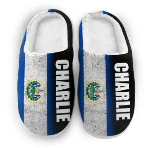 El Salvador Customized Slippers With A Half El Salvador Flag