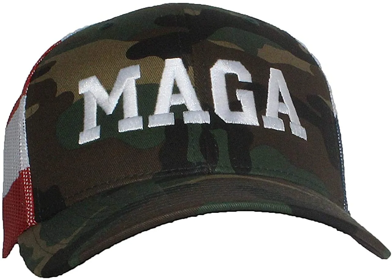 Embroidered Trump MAGA 6 Panel Trucker Cap W/Snapback