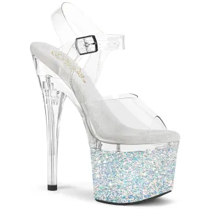 ESTEEM-708LG  Clear/Clear-White Multi Glitter