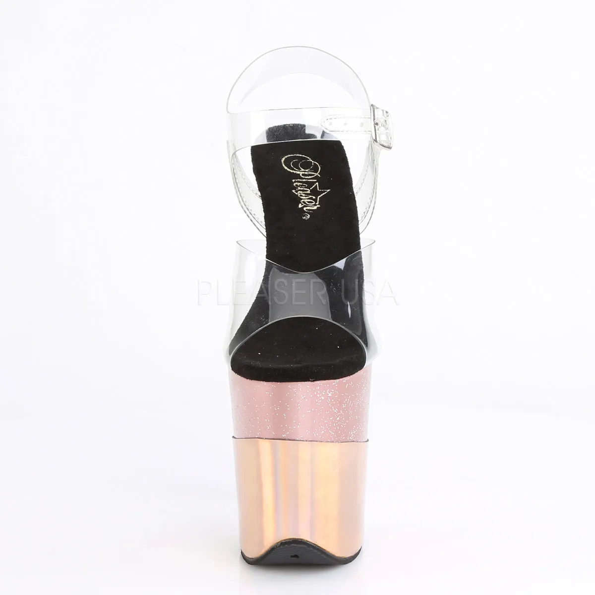 FLAMINGO-808-2HGM  Clear/Rose Gold Glitter-Hologram