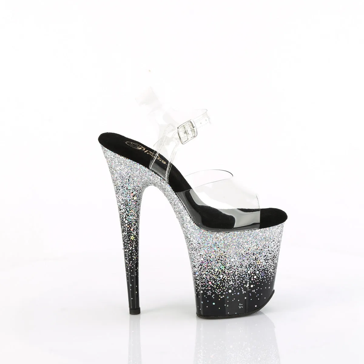 FLAMINGO-808SS  Clear/Black-Silver Multi Glitter
