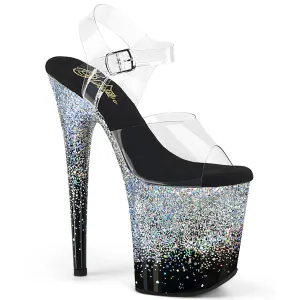 FLAMINGO-808SS  Clear/Black-Silver Multi Glitter