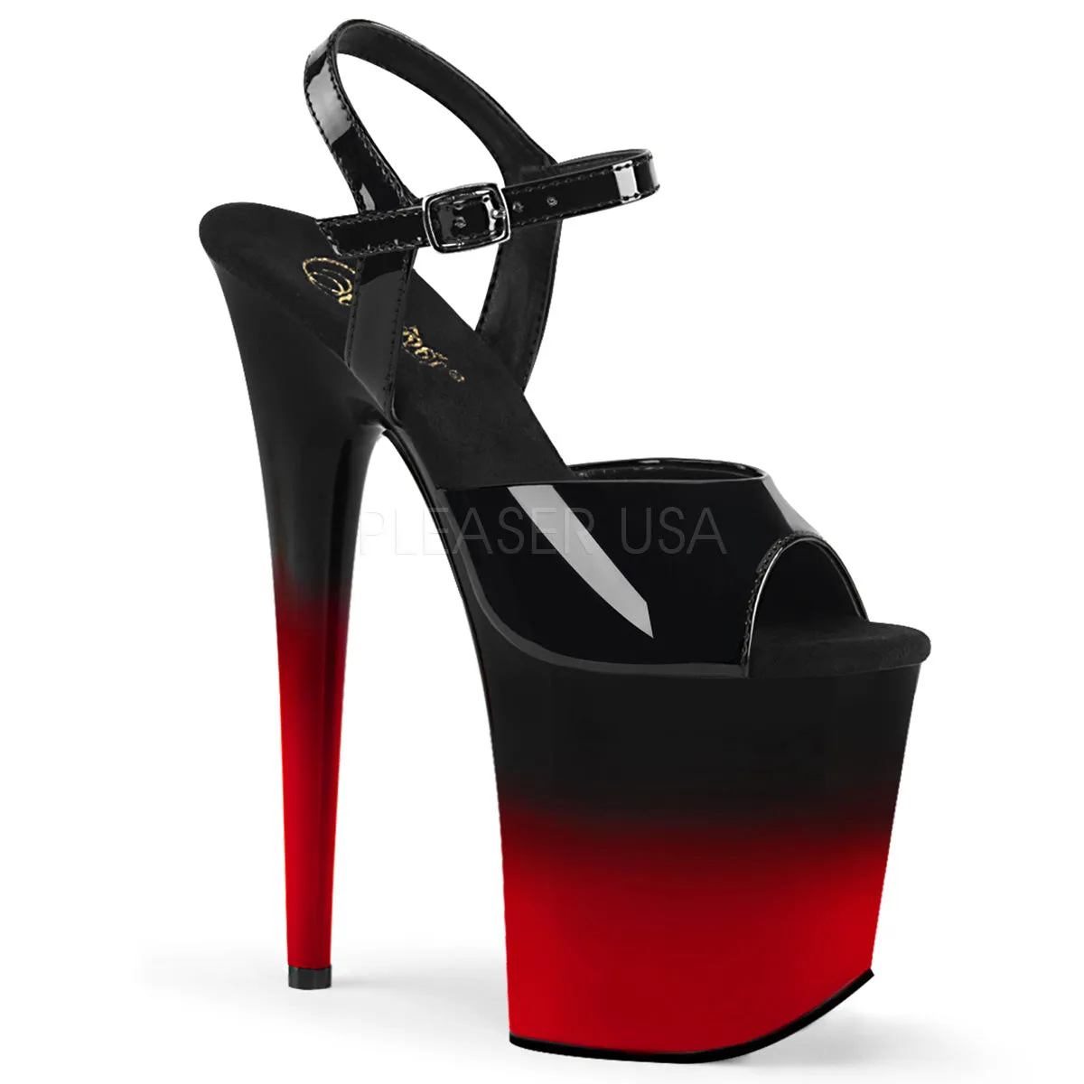 FLAMINGO-809BR-H  Black Patent/Black-Red