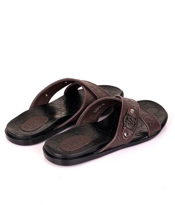 GG Crisscross Cover Slide| Coffee