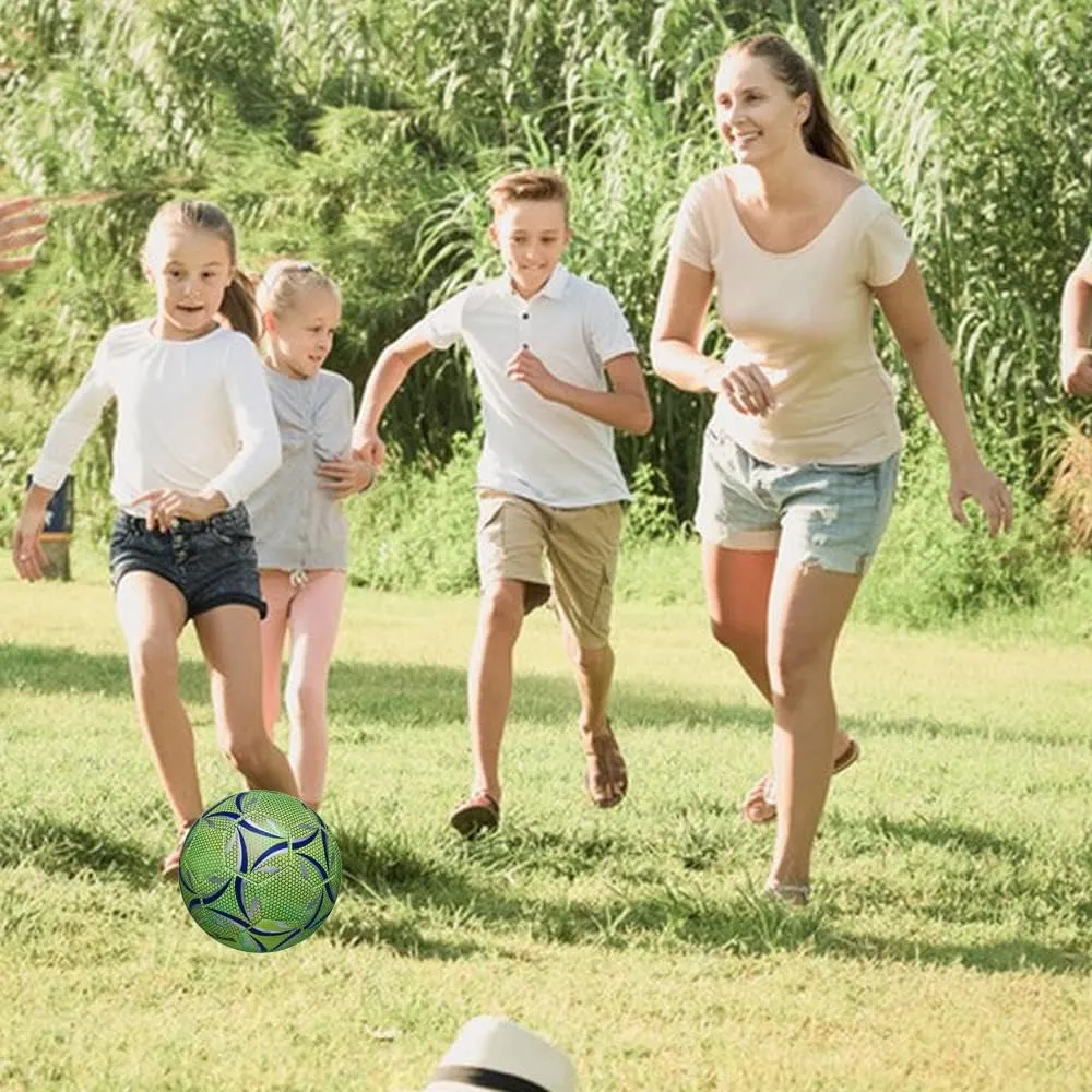 Glowing Soccer Ball Size 5 Standard Practice Training Football, Glow in the Dark