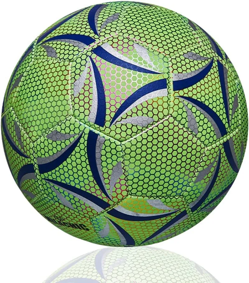 Glowing Soccer Ball Size 5 Standard Practice Training Football, Glow in the Dark