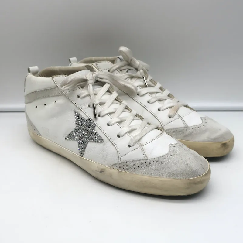 Golden Goose Swarovski Crystal-Embellished Mid Star Sneakers White Size 40