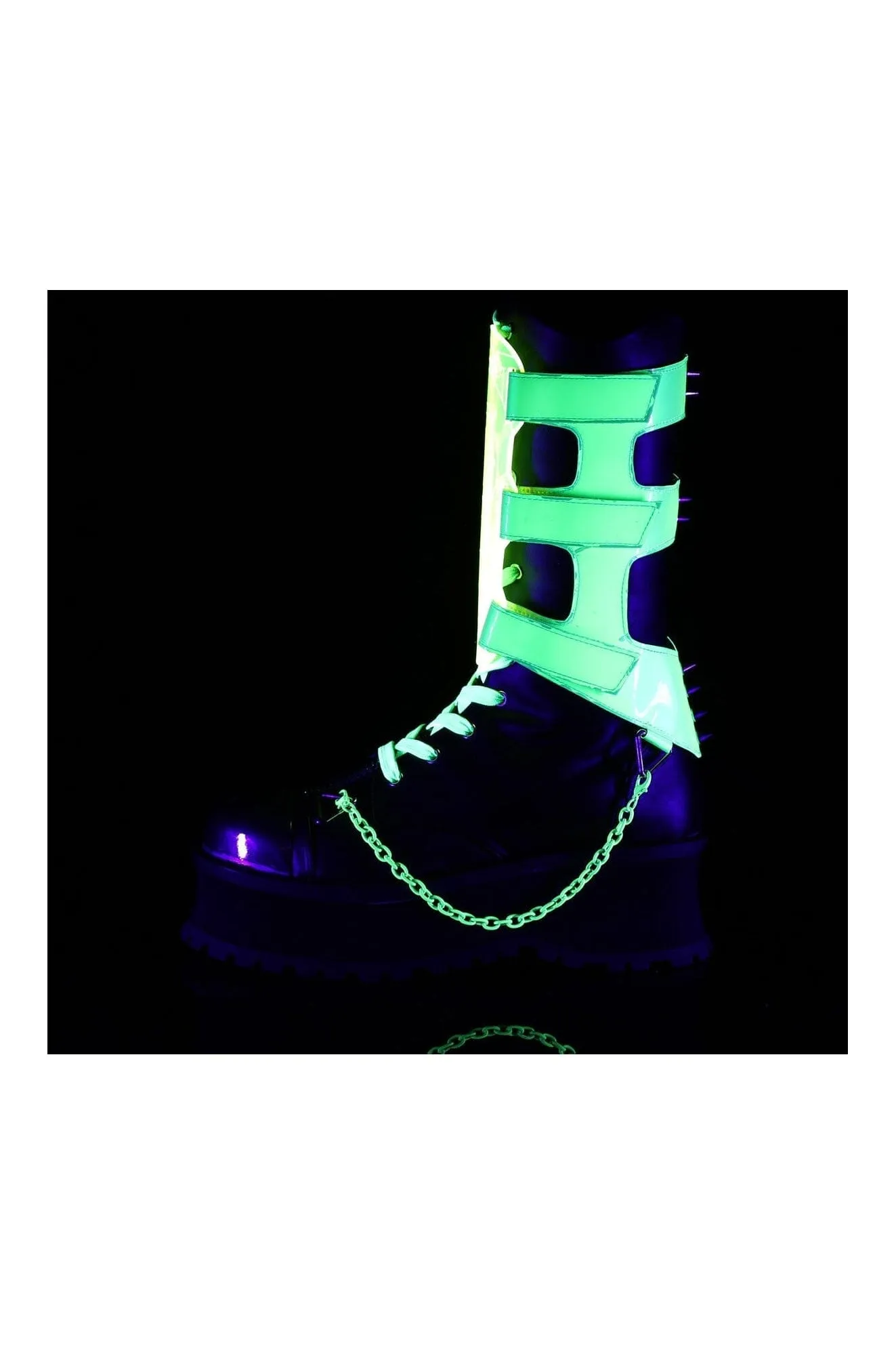 GRAVEDIGGER-255 Black Vegan Leather Knee Boot