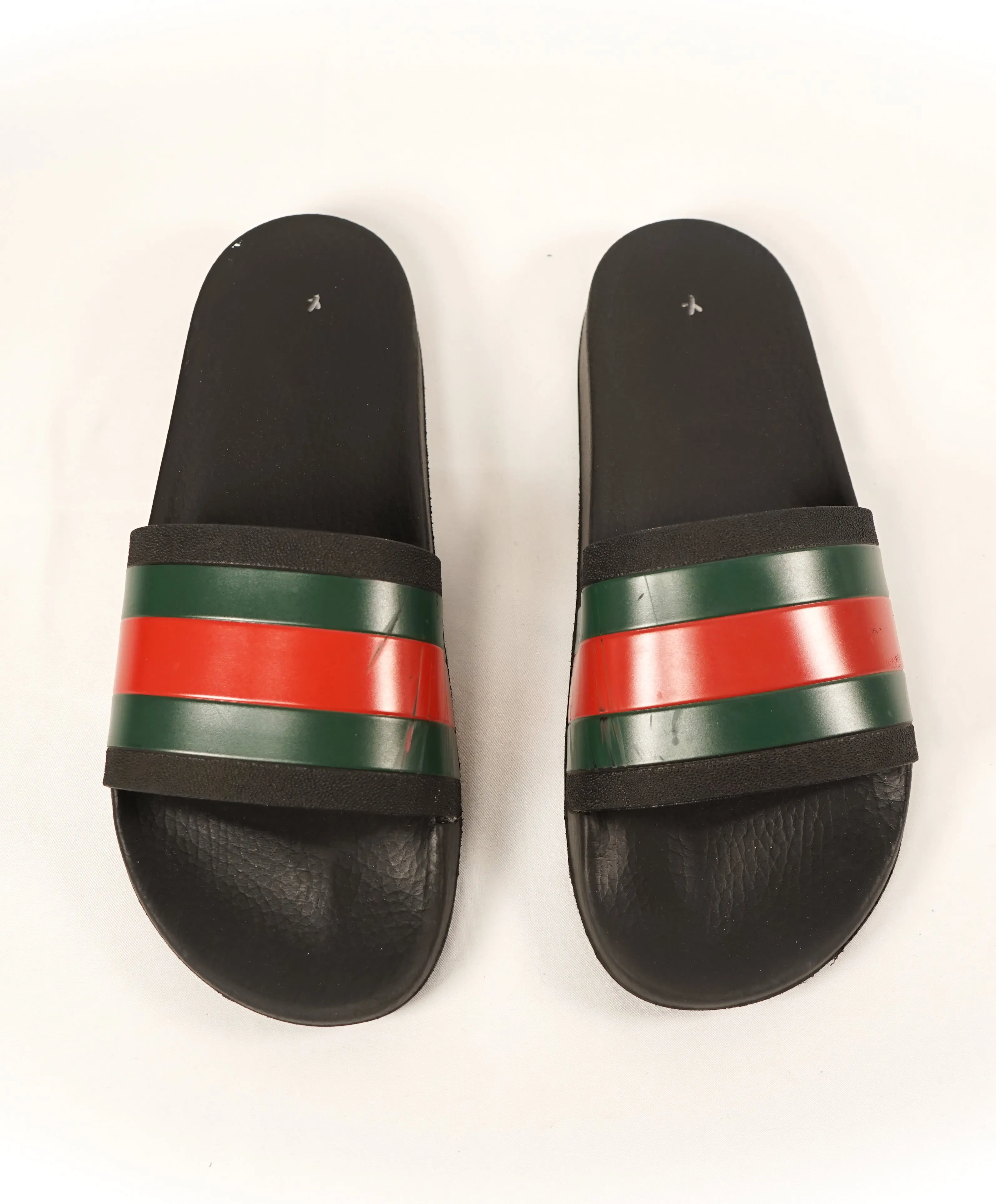 GUCCI - Iconic Green & Red Stripe Slides "72" Slippers - 11