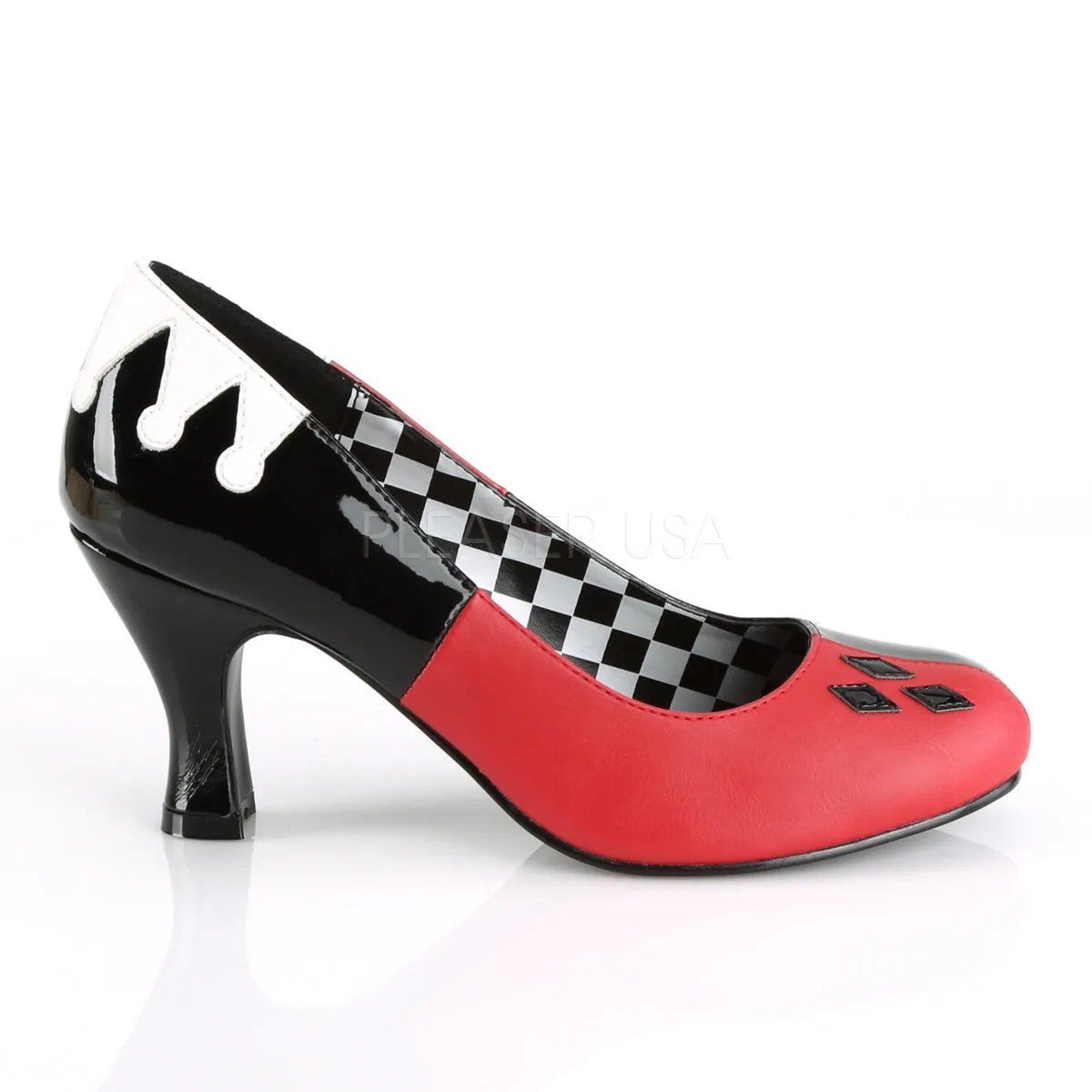 HARLEY-42  Black Patent-Red-White Pu