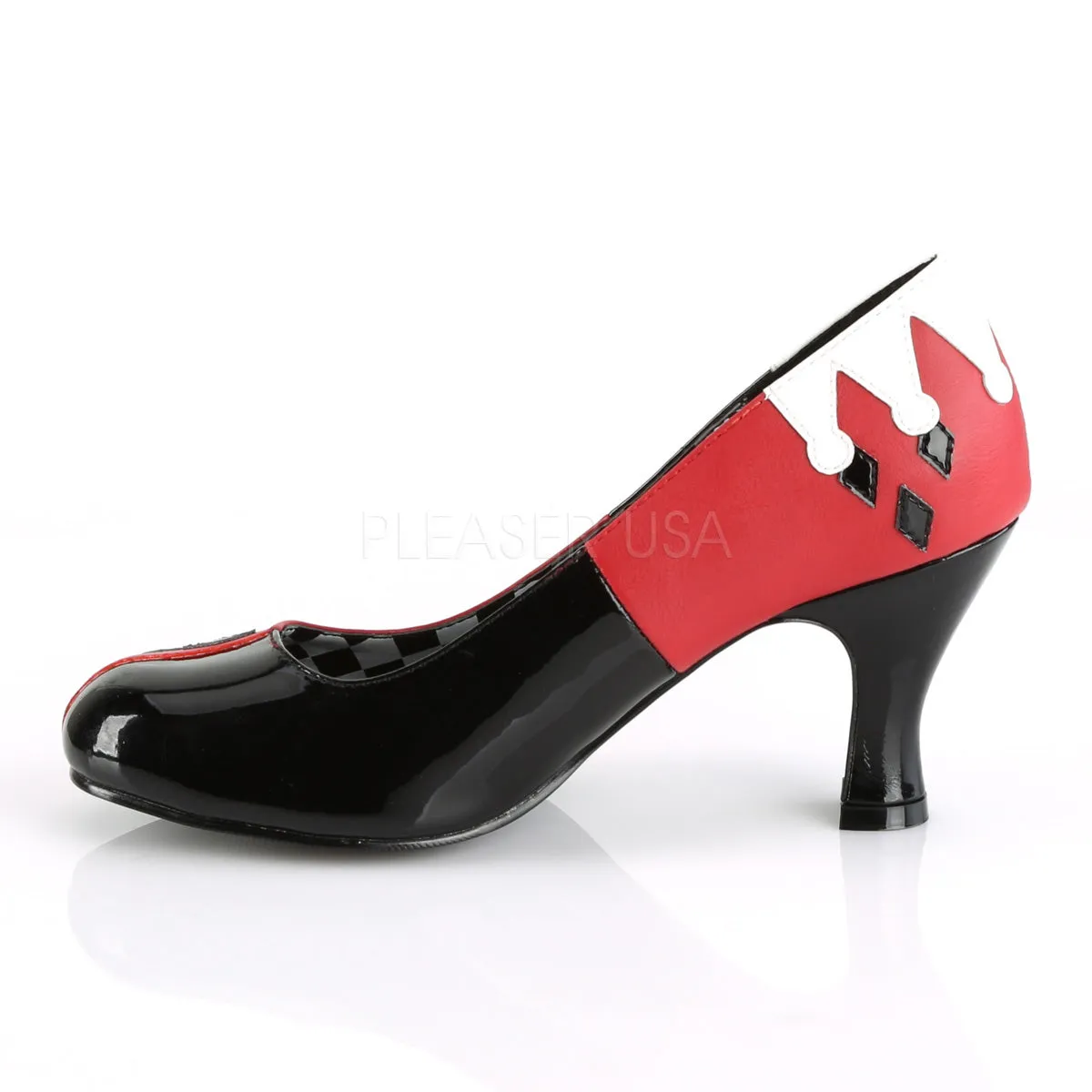 HARLEY-42  Black Patent-Red-White Pu