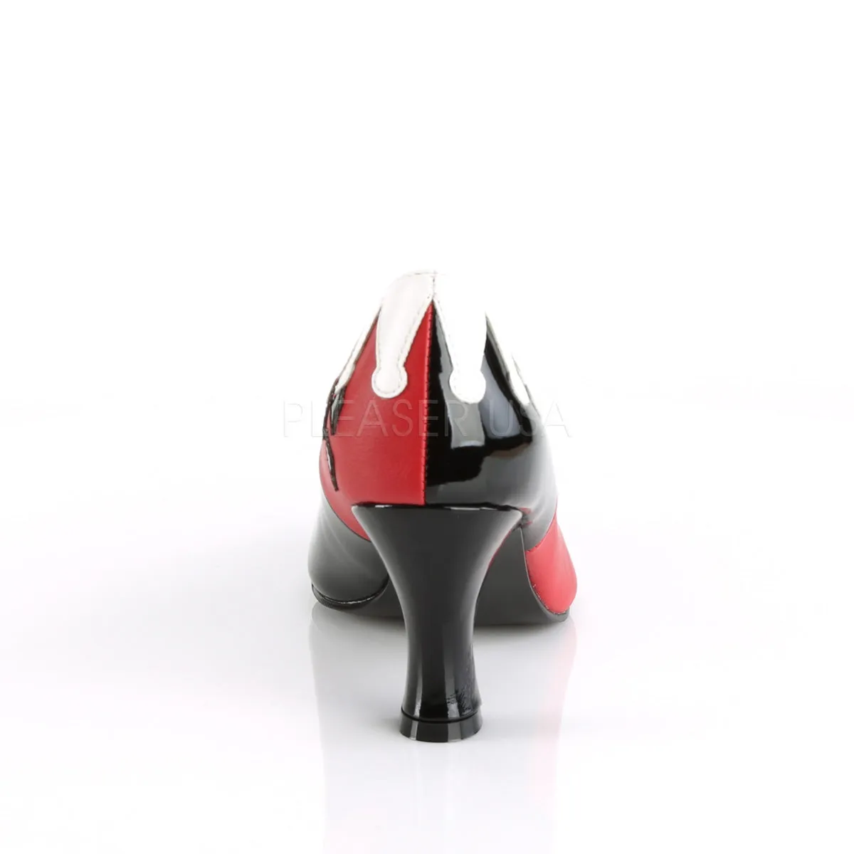 HARLEY-42  Black Patent-Red-White Pu