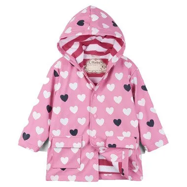 Hatley Colour Changing Lovely Hearts Raincoat (Size: 4)