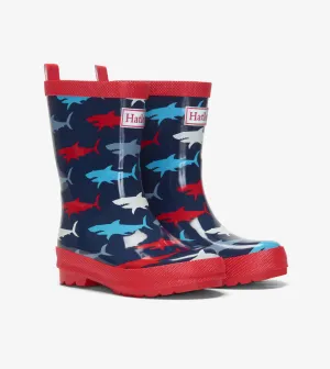 Hatley Hungry Sharks Shiny Rain Boots