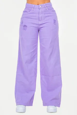 Hazel Blues® |  American Bazi High Waist Distressed Wide Leg Jeans