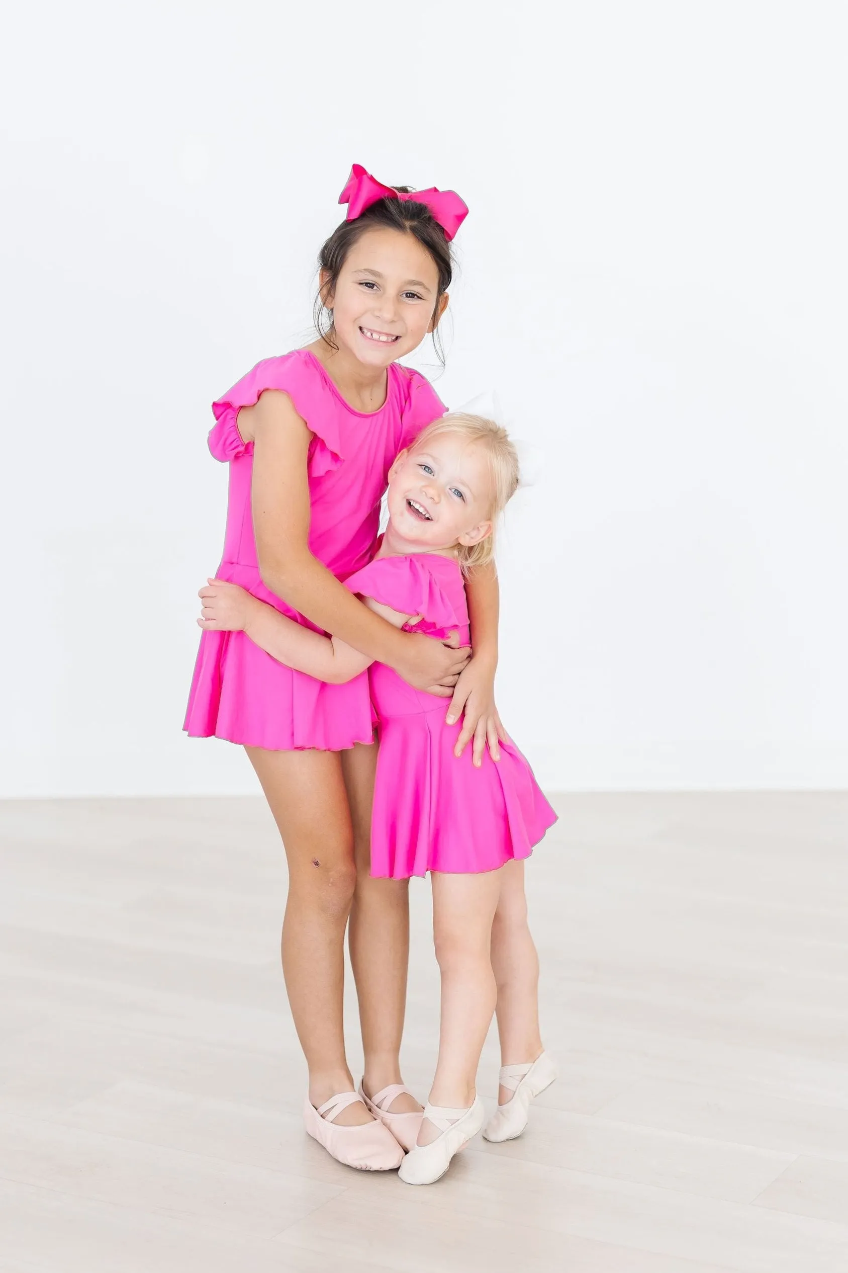 Hot Pink S/S Twirl Leotard