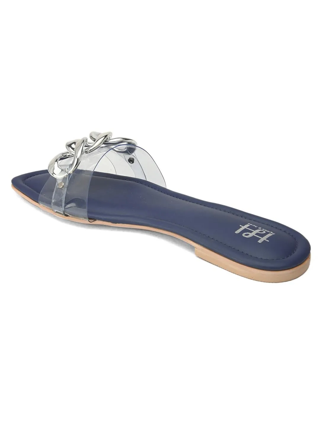 Hydes N Hues Women Transparent Blue Solid Open Toe Flats