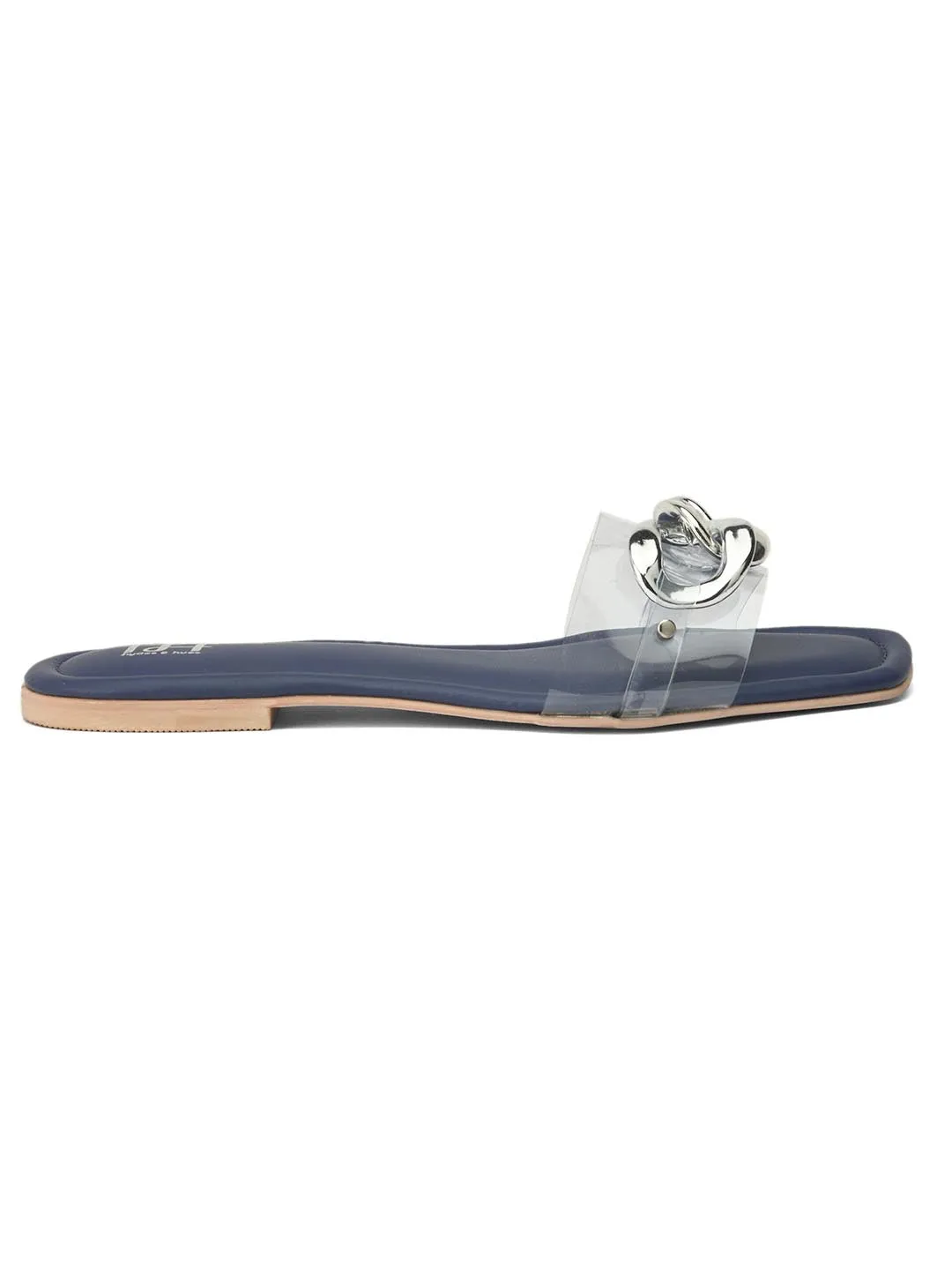 Hydes N Hues Women Transparent Blue Solid Open Toe Flats
