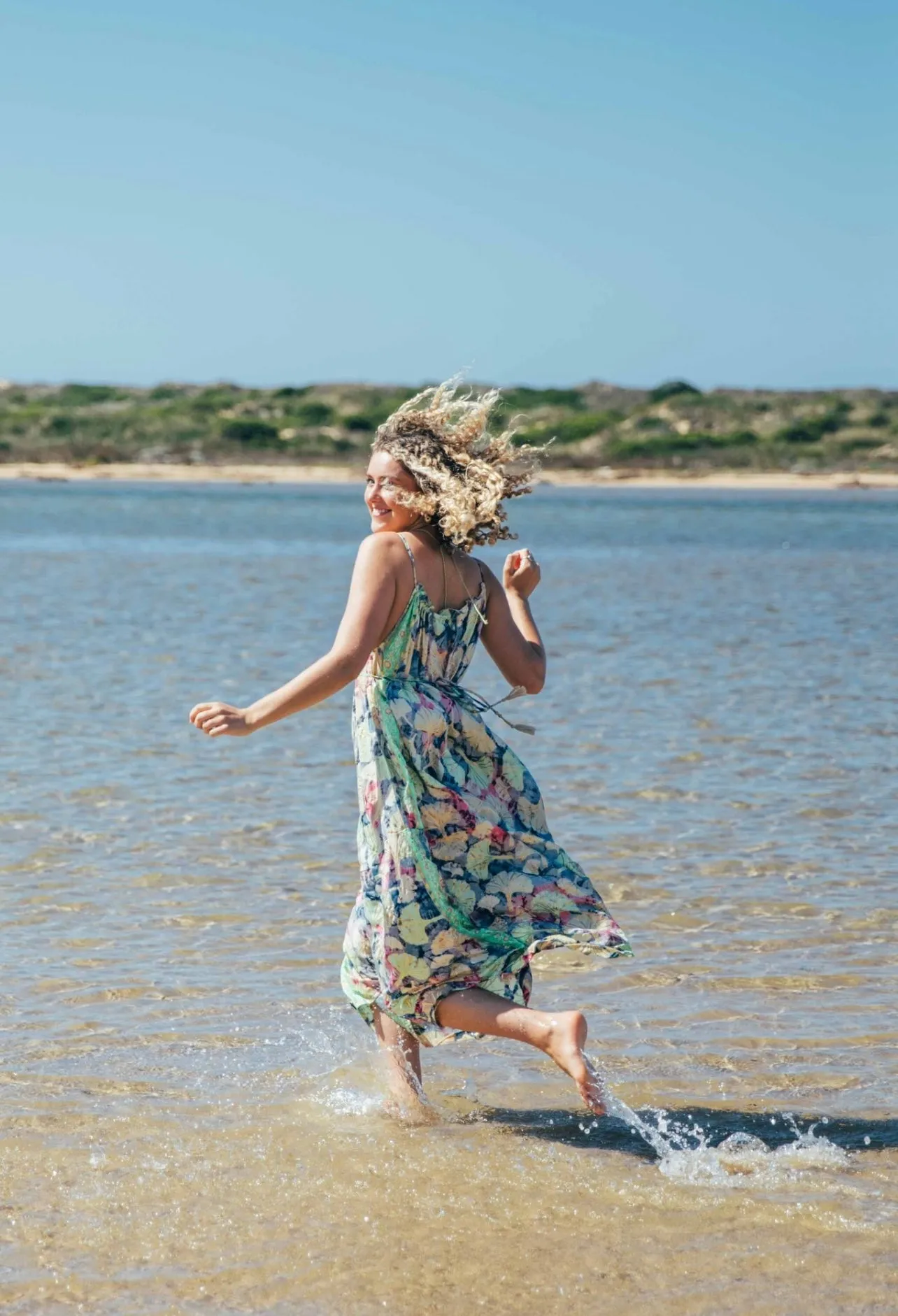 Iris Sun Dress ~ Rainbow with gold fleck