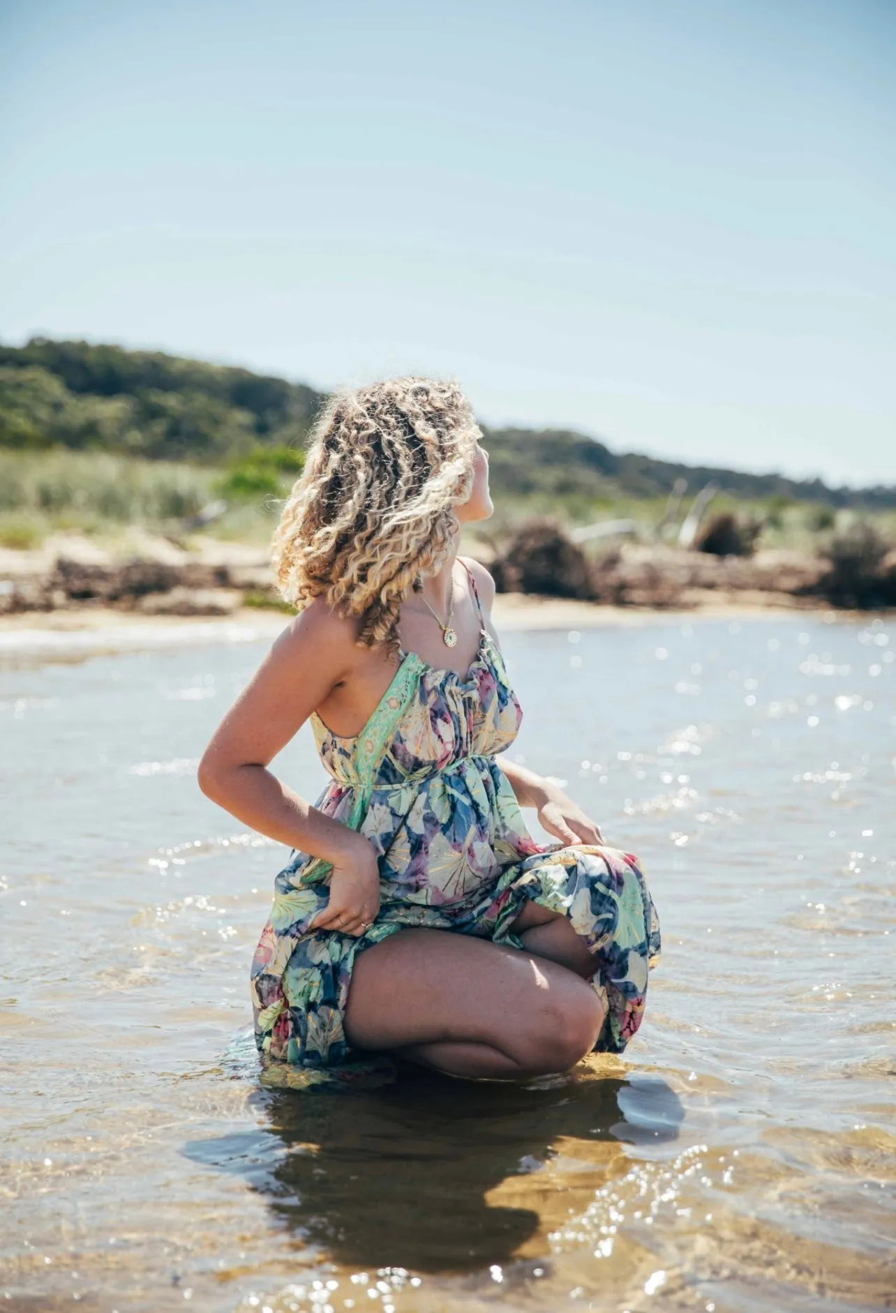 Iris Sun Dress ~ Rainbow with gold fleck