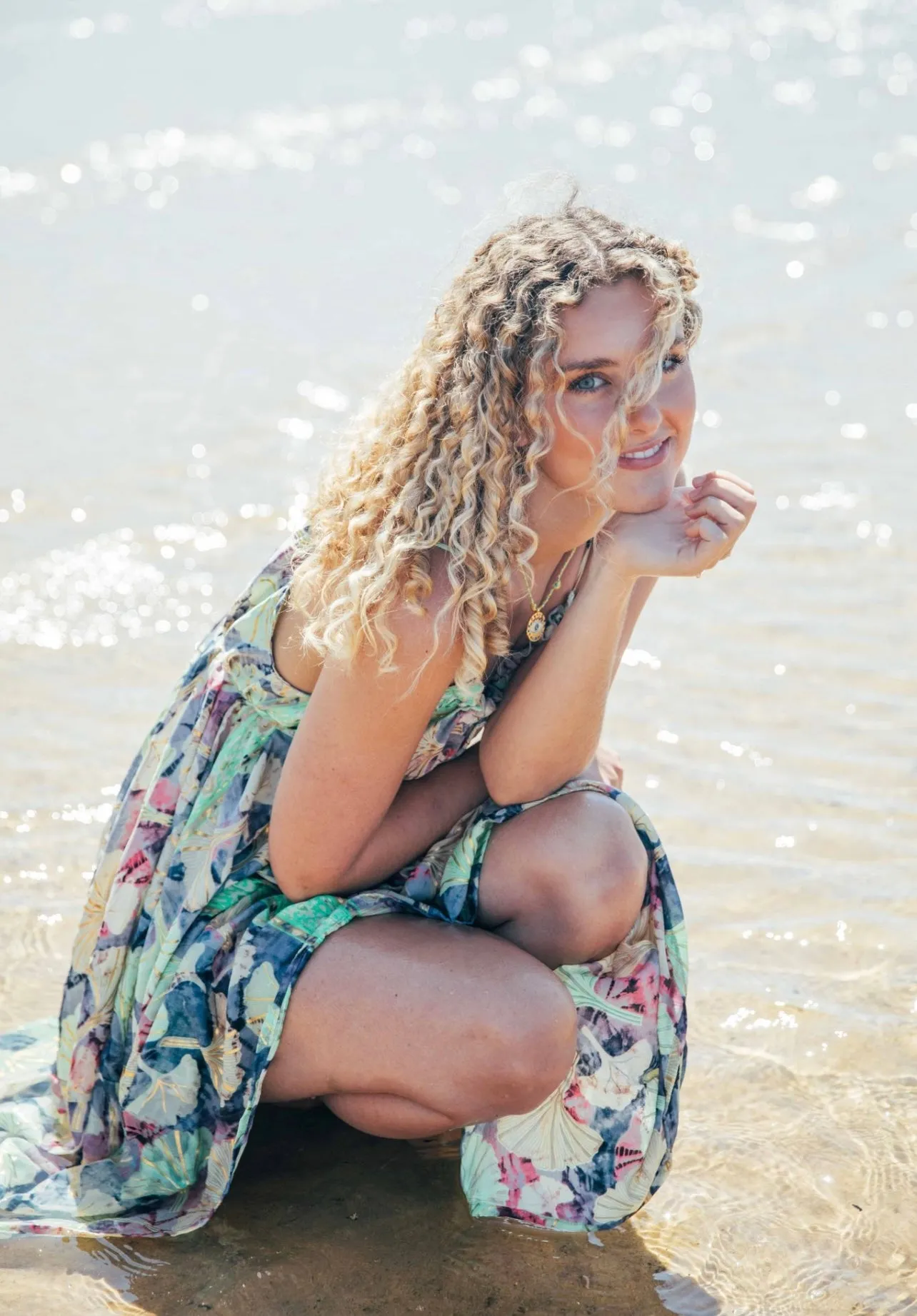 Iris Sun Dress ~ Rainbow with gold fleck
