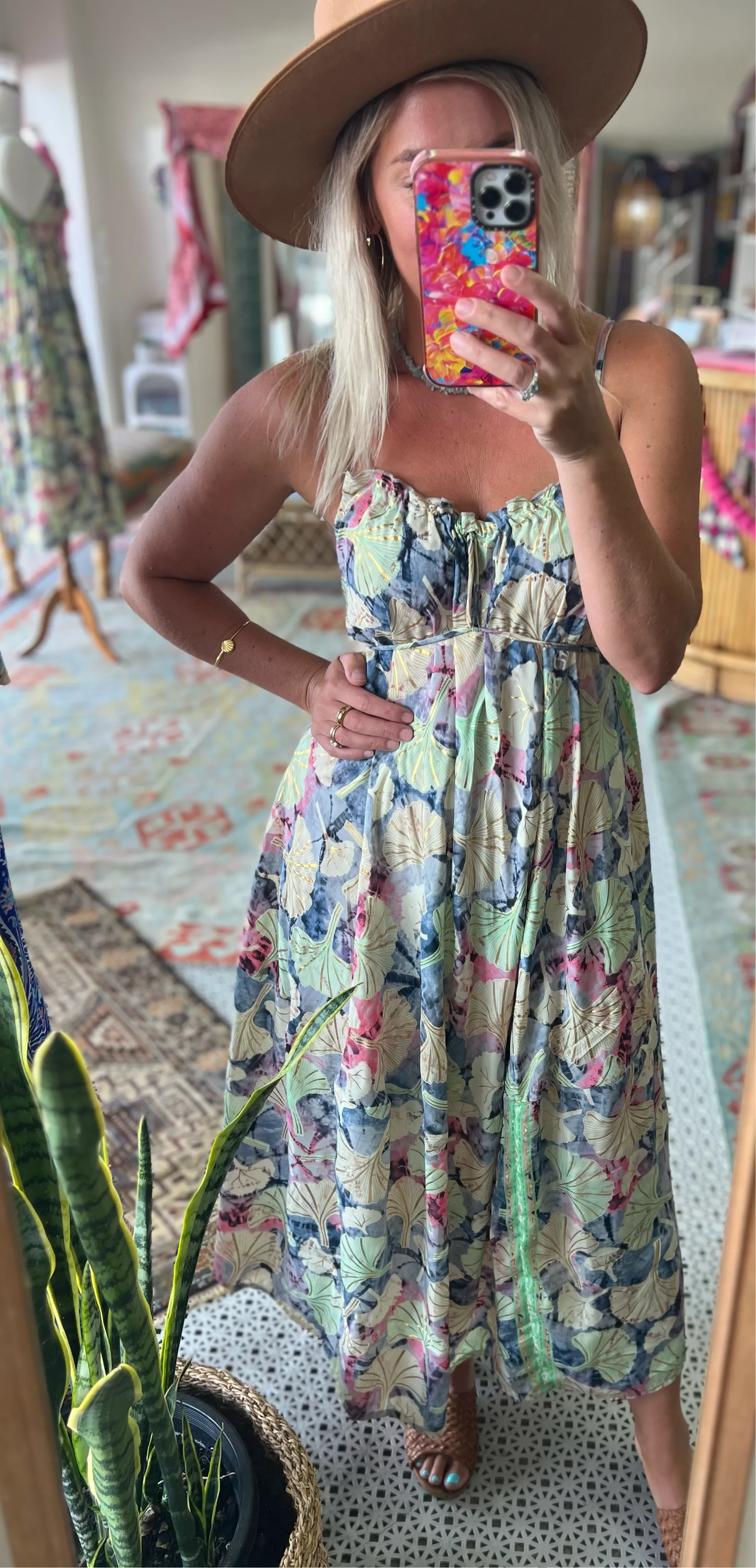 Iris Sun Dress ~ Rainbow with gold fleck