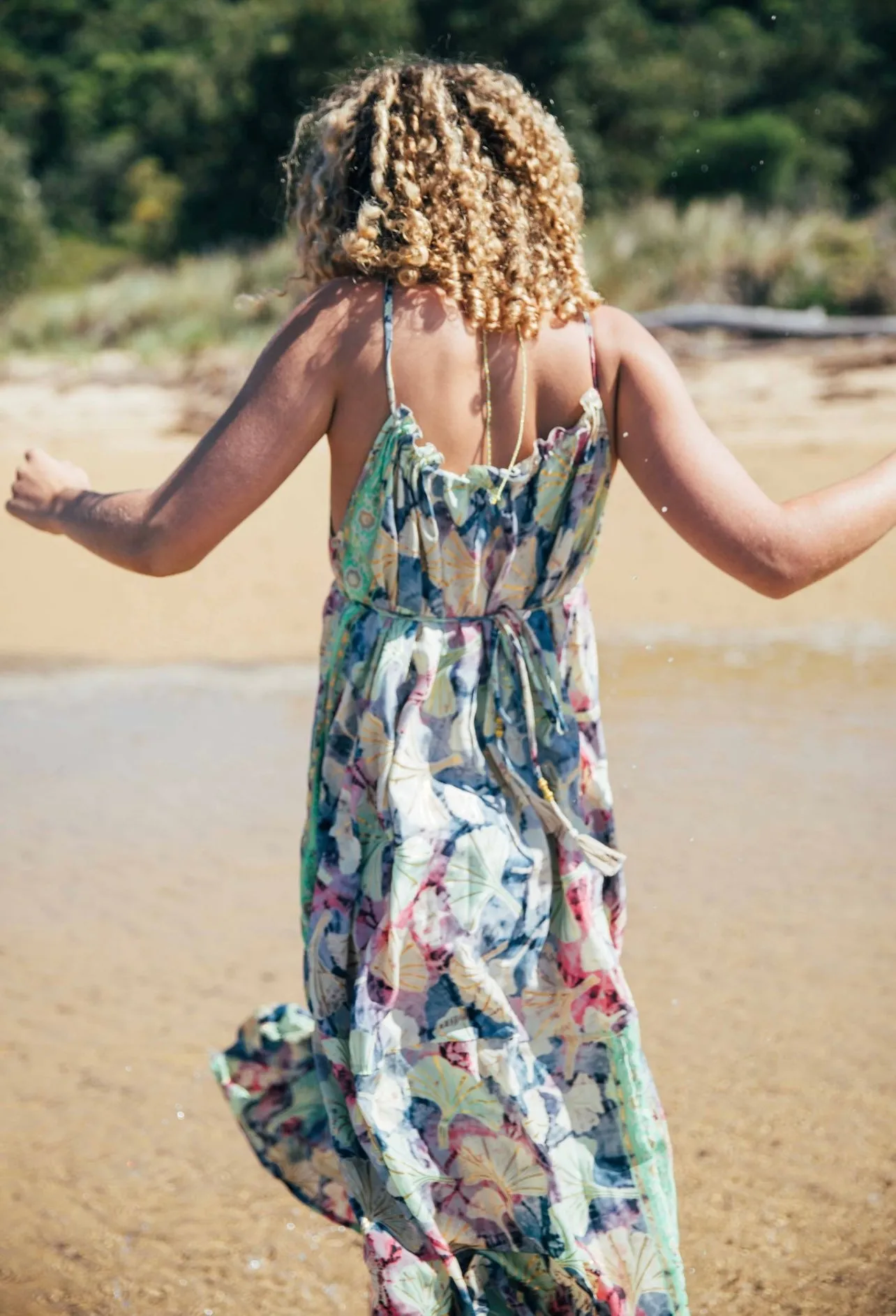 Iris Sun Dress ~ Rainbow with gold fleck