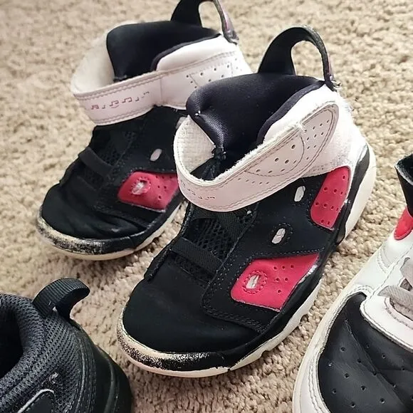 Jordan nike vans kids shoe lot 5 pairs play sneakers easy strap mid top bundle