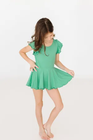 Kelly Green S/S Twirl Leotard