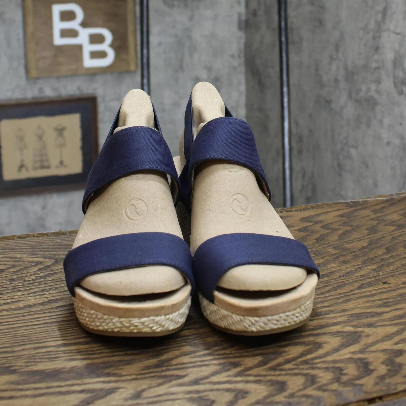 Lifestride Womens Delta Wedge Sandal G9467S1 Navy Blue 10M