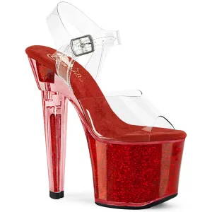 LOVESICK-708SG  Clear/Red Iridescent Glitters