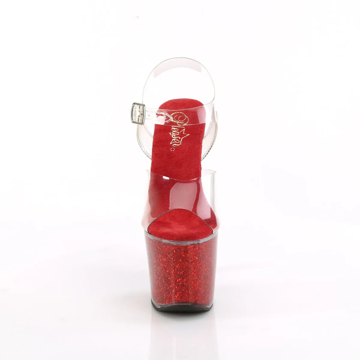 LOVESICK-708SG  Clear/Red Iridescent Glitters