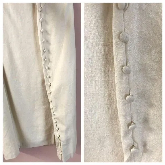 Madewell Cream Button Slit Midi Skirt