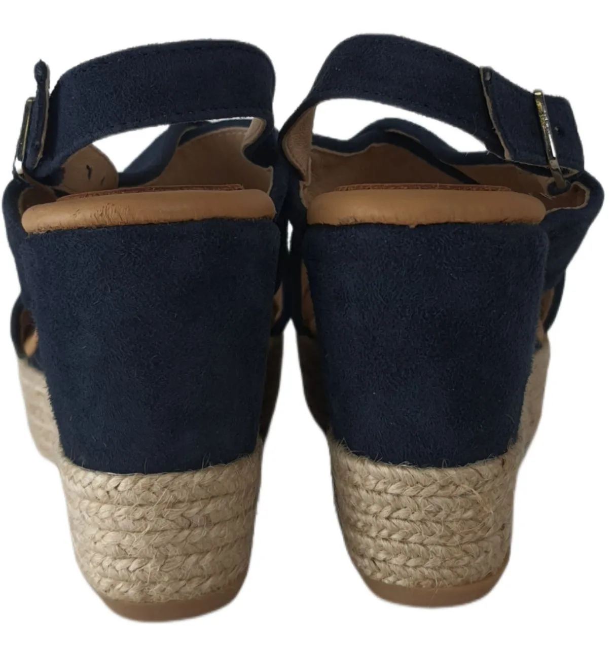 MATT BERNSON Women's Blue Capri Wedge Sandals #MB1704 11 NWB