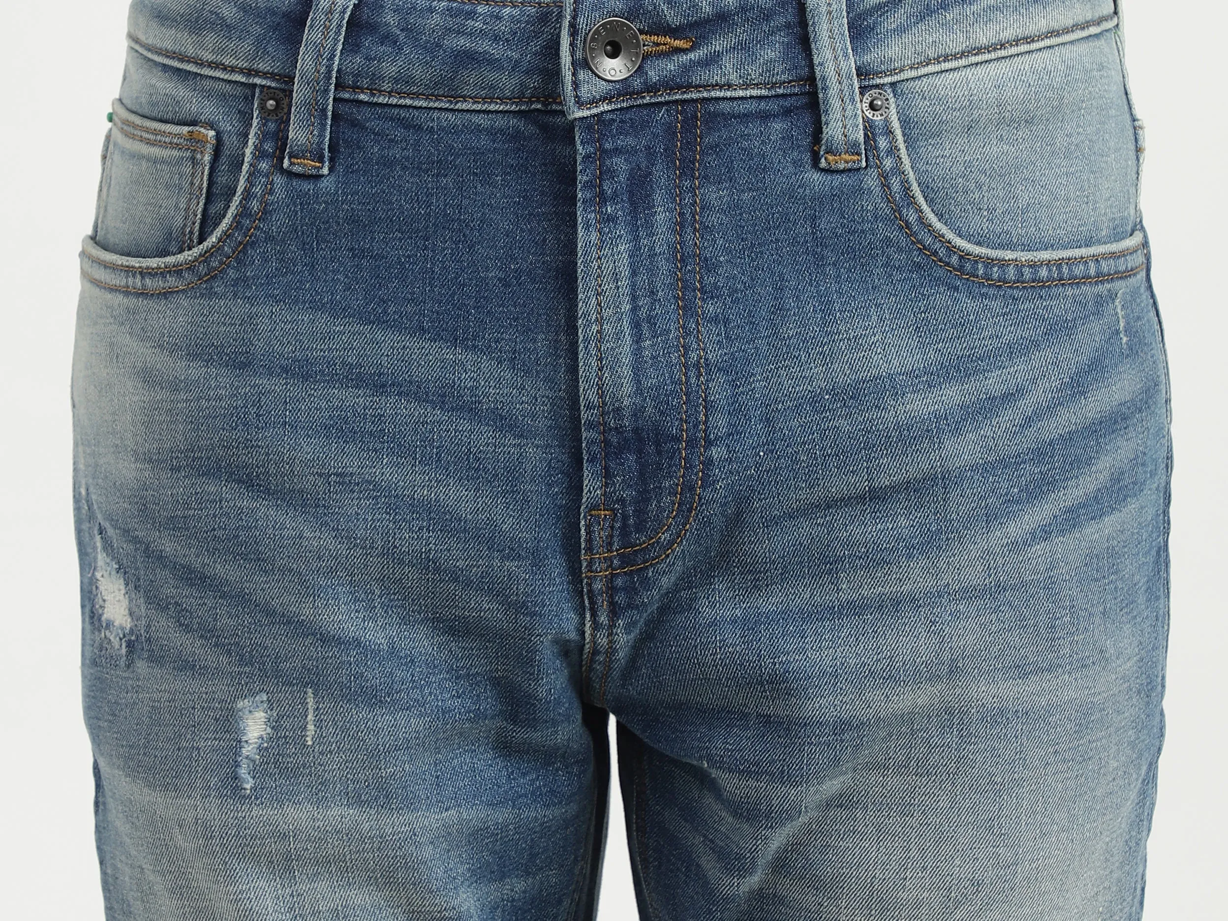 Mens Slim Tapered Fit Solid Jeans
