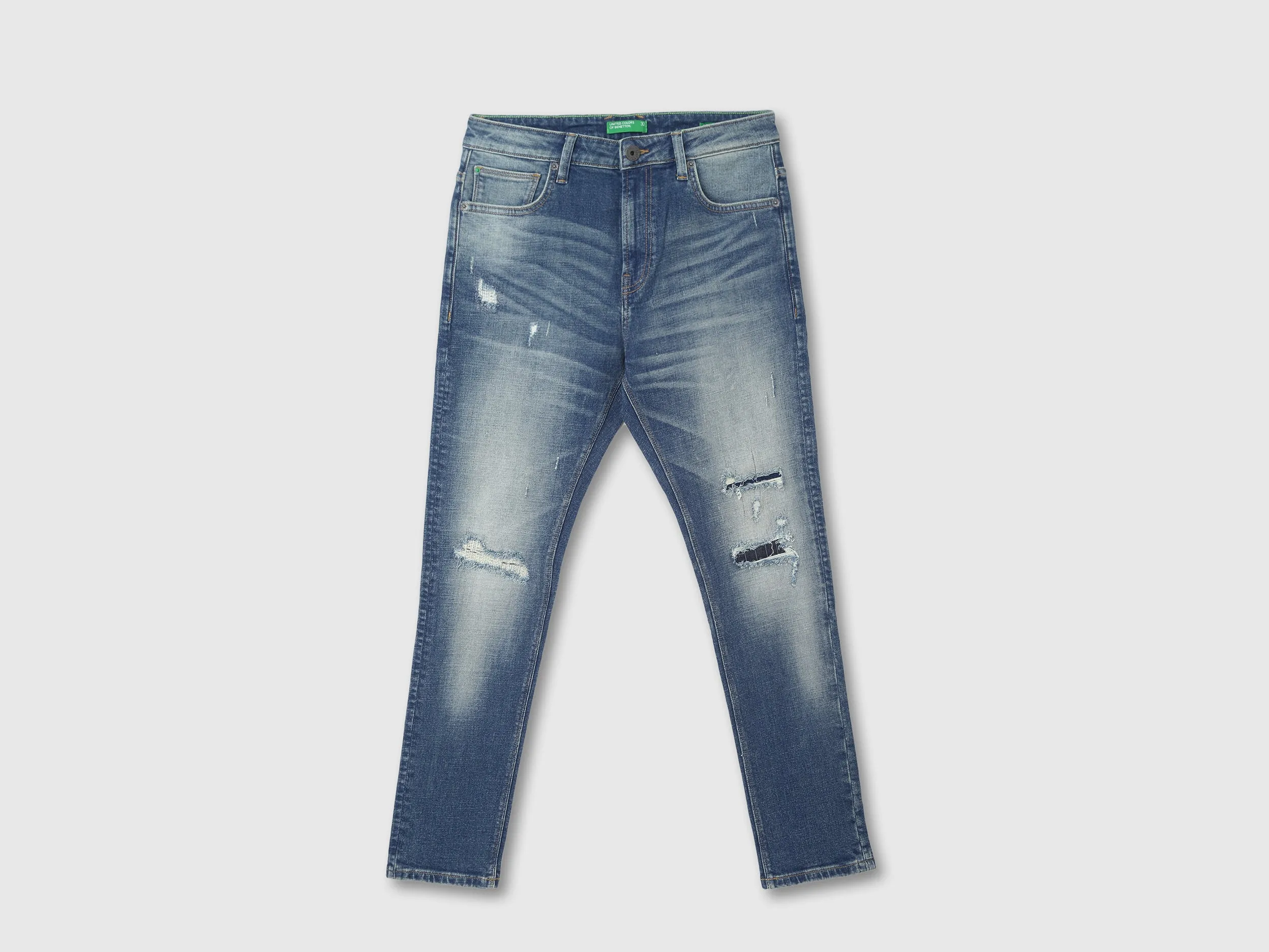 Mens Slim Tapered Fit Solid Jeans