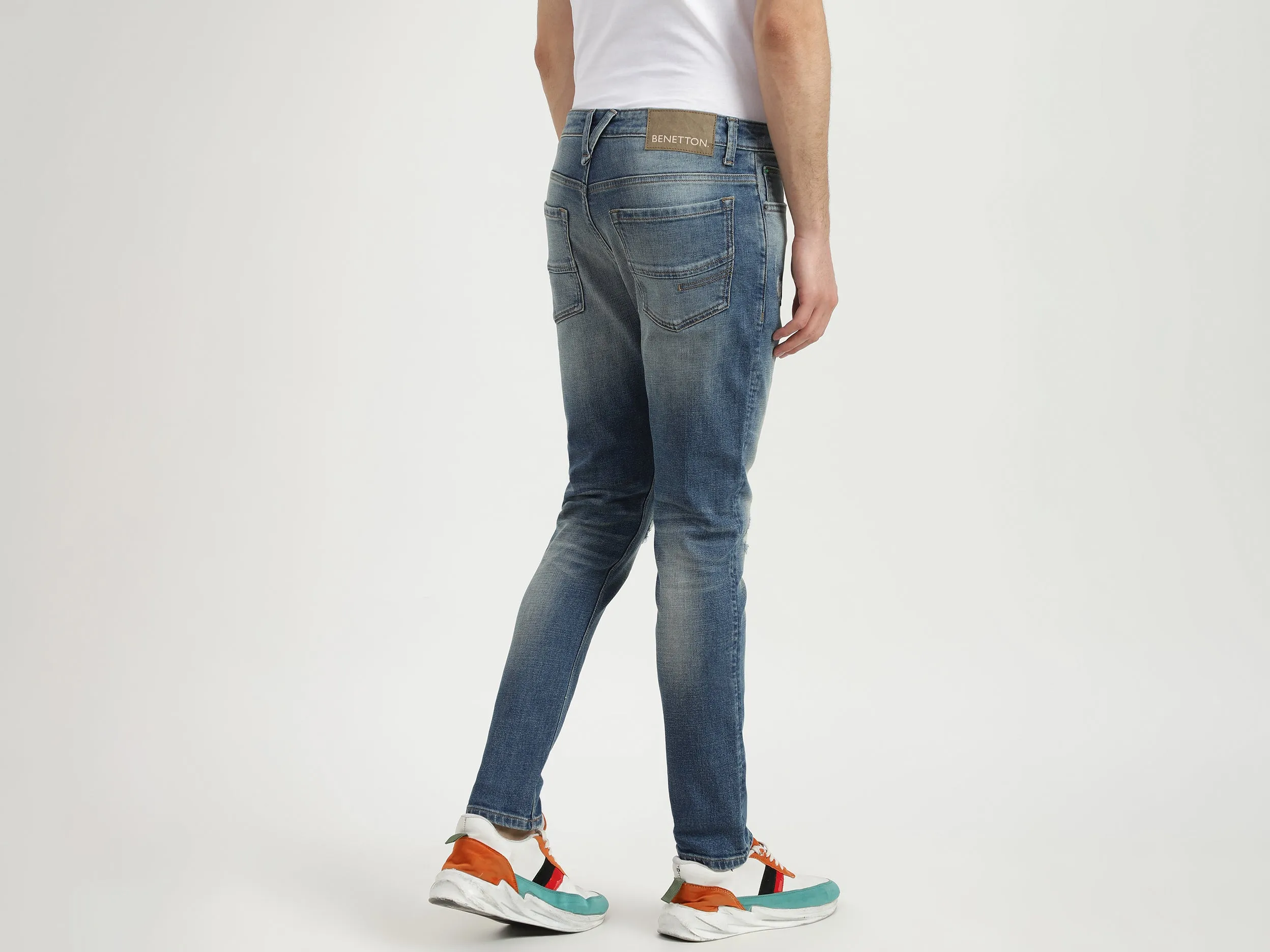Mens Slim Tapered Fit Solid Jeans