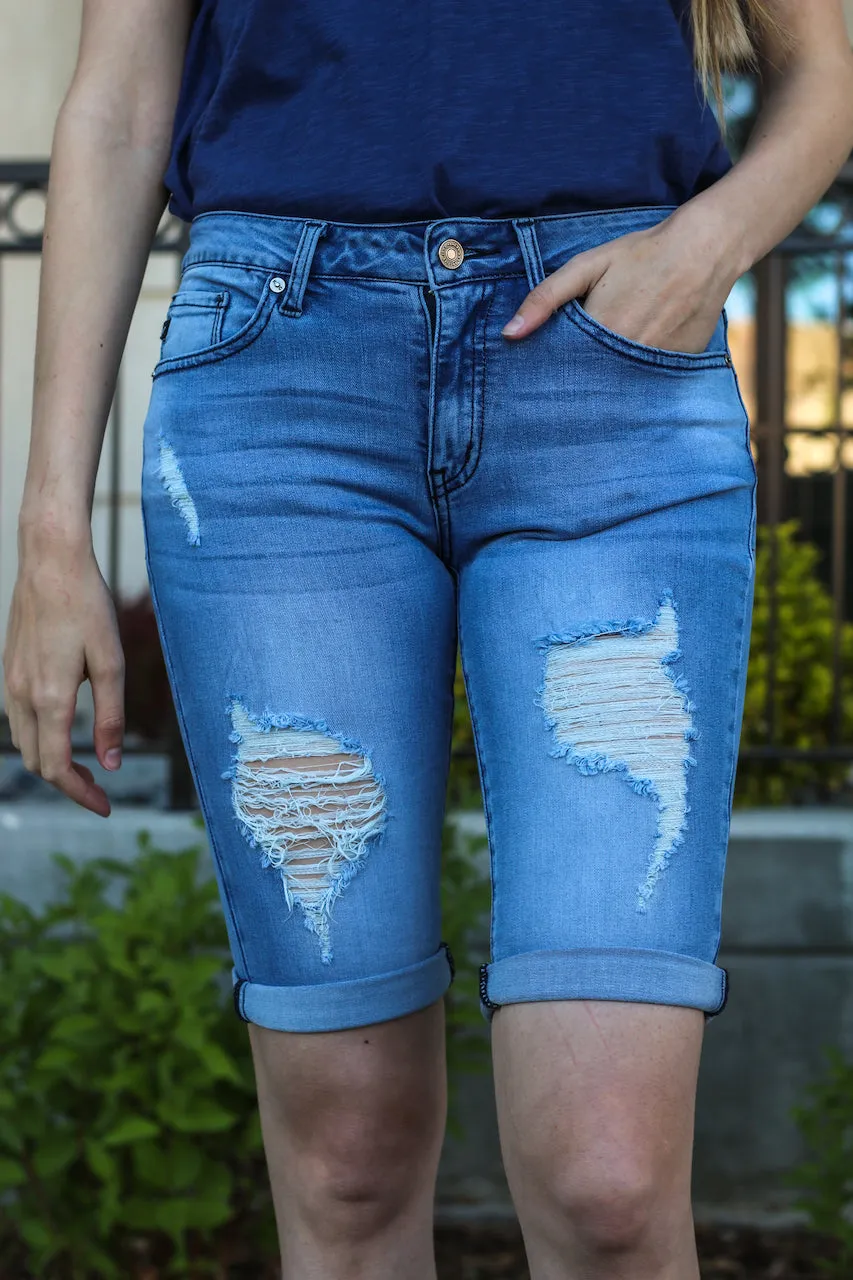 Mid Rise Bermudas Shorts
