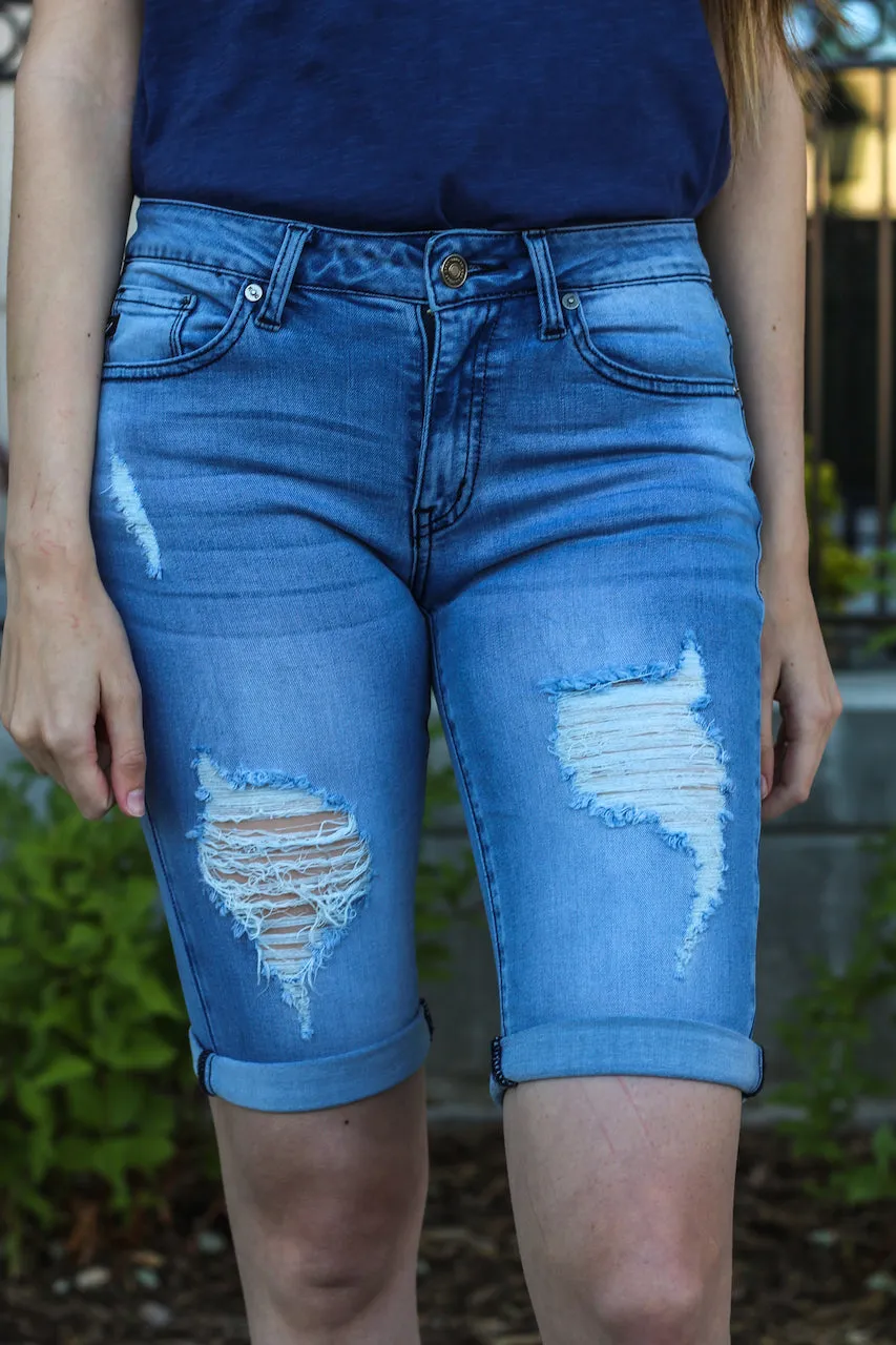 Mid Rise Bermudas Shorts
